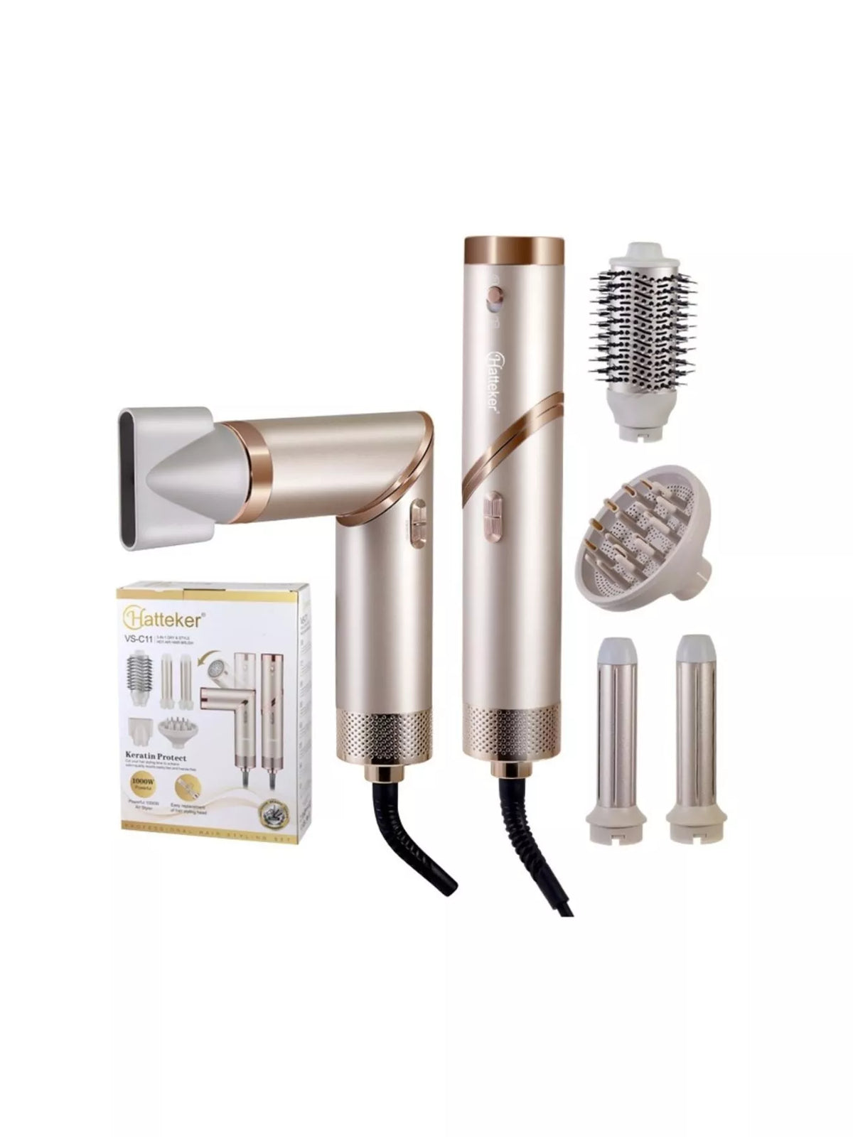Folding hair dryer in hand