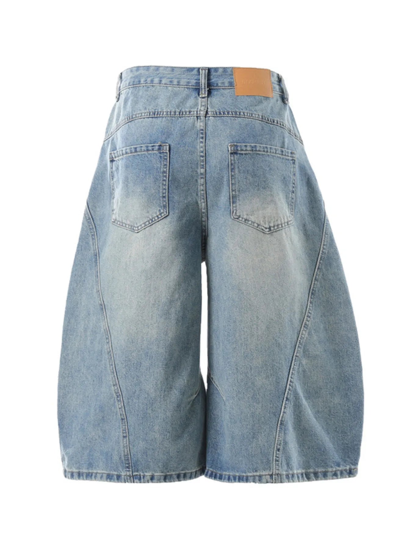Men's Washed Wide Leg Denim Shorts - Fashorio
