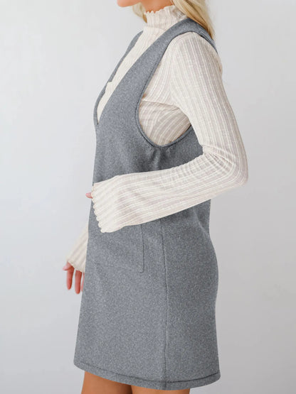 Sleeveless Knit Dress with Pockets - Fashorio