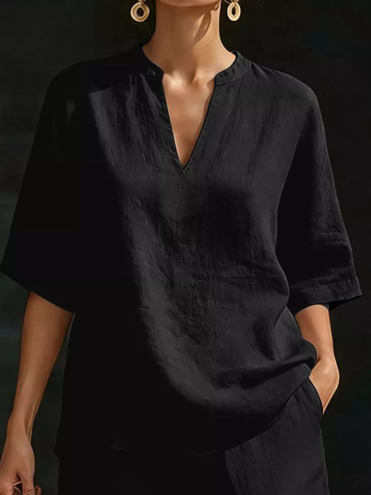 Half sleeve set in black