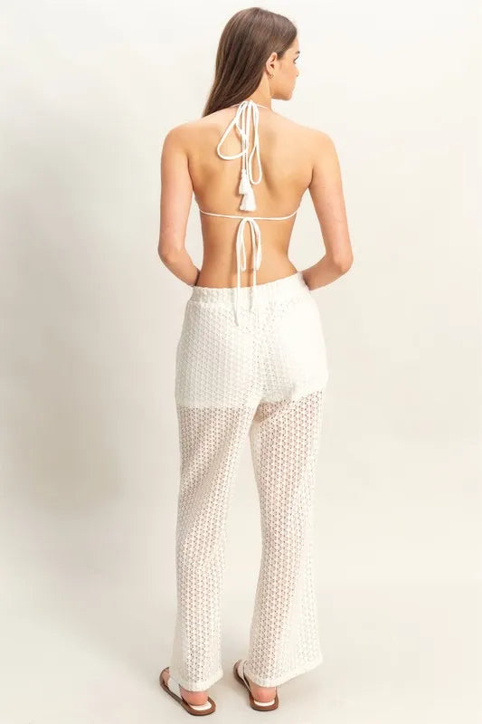 HYFVE Crochet Bra and Drawstring Pants Set - Fashorio