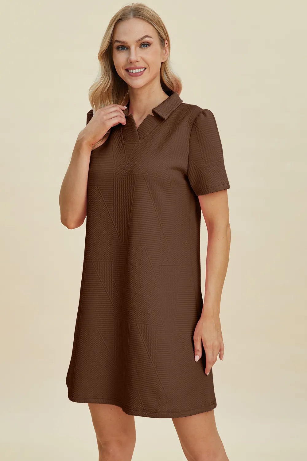 Texture Short Sleeve Dress, view 22
