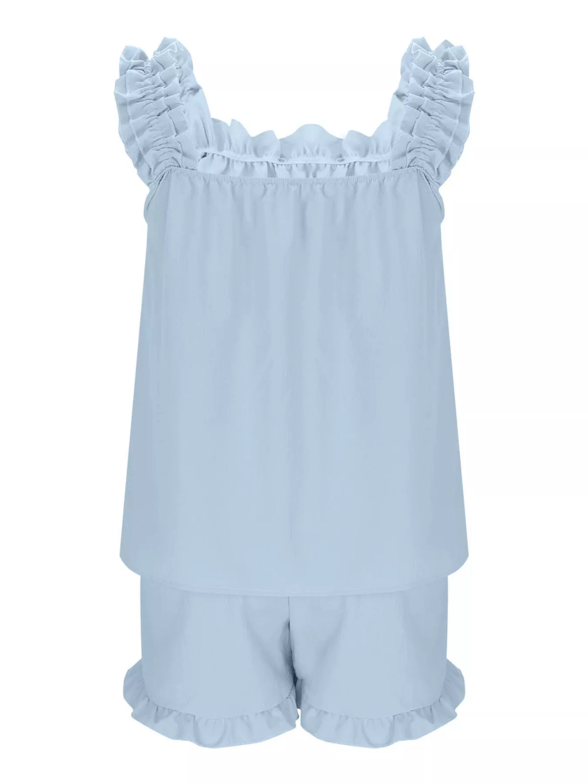Ruffle Trim Sleeveless Top and Shorts Set, view 29