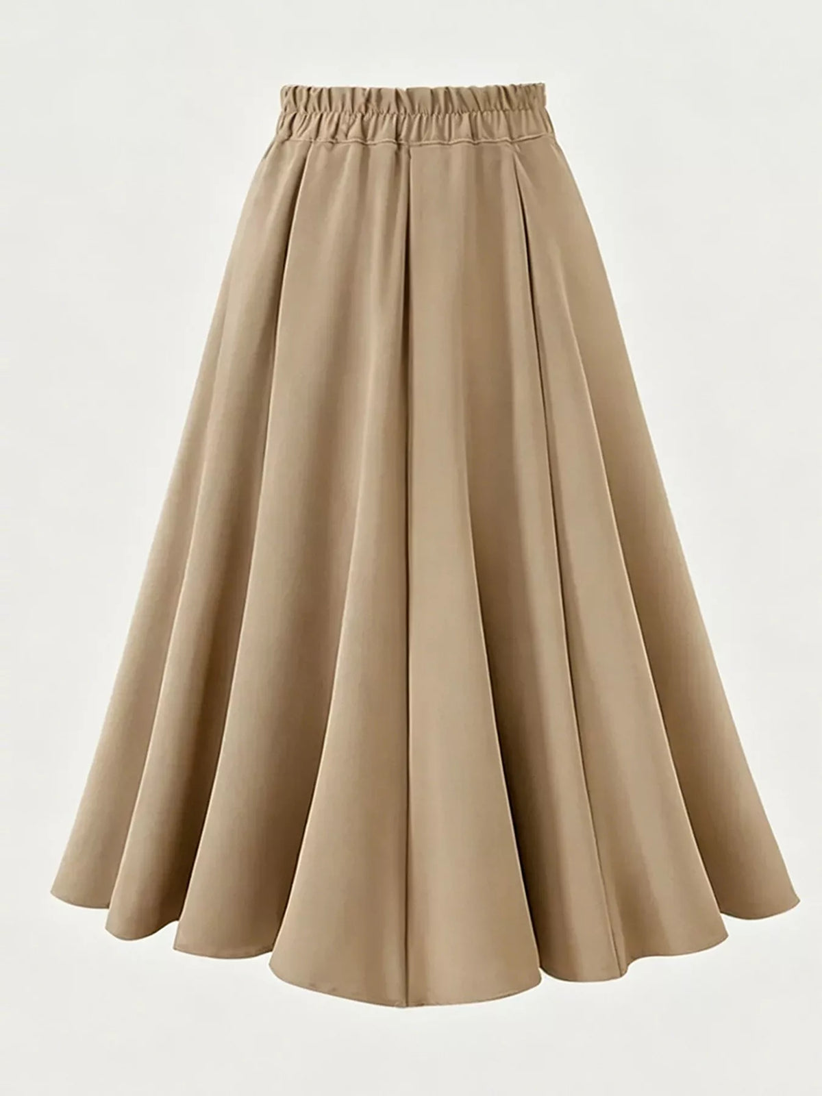 Back view of the elastic waist midi skirt