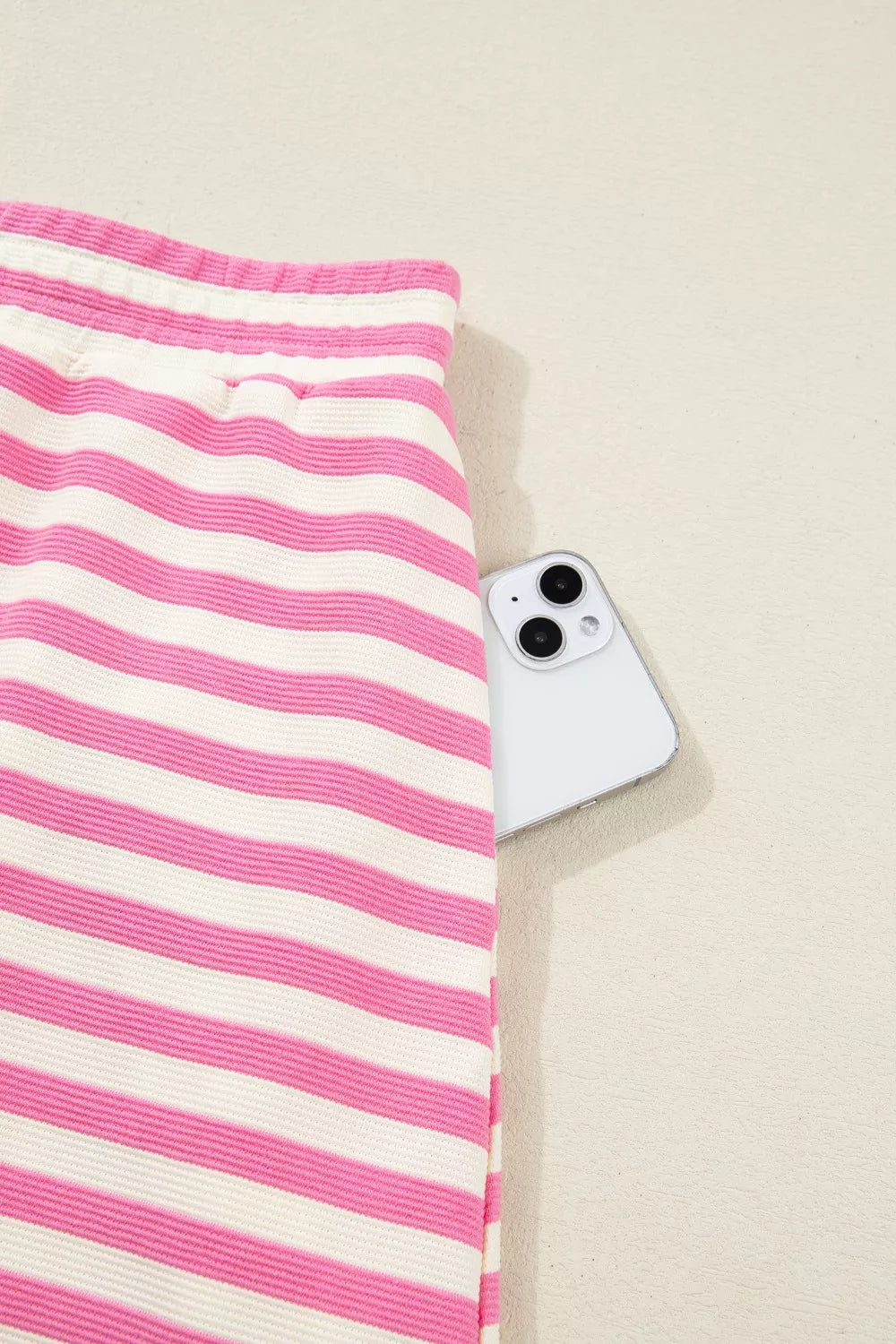 Half zip striped coordinated set detail view