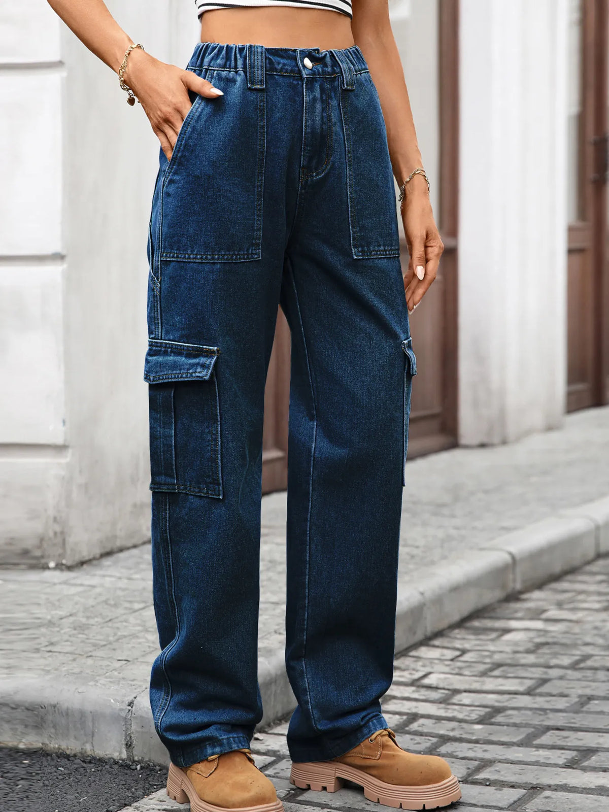 High Waisted Cargo Jeans, view 10
