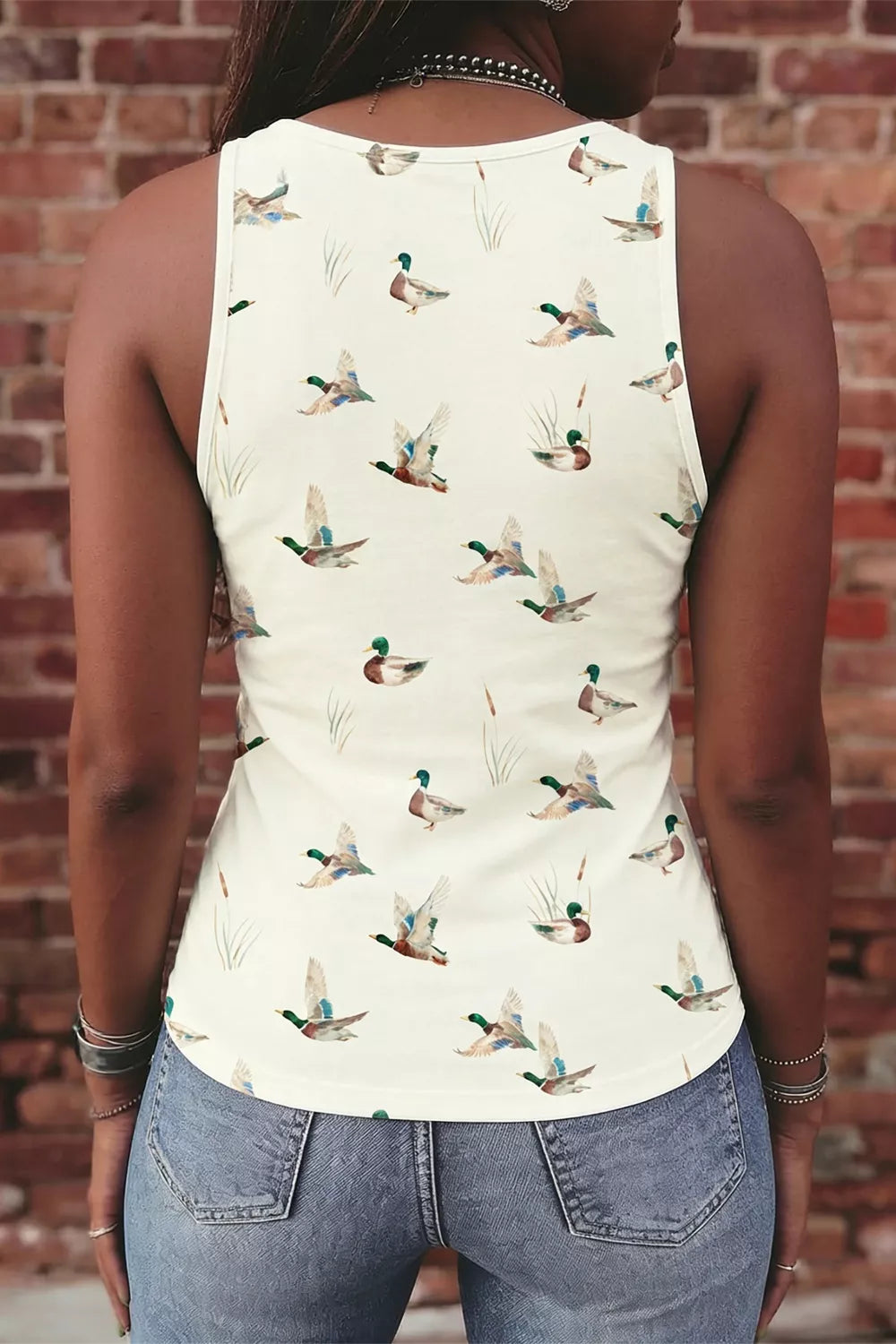 Model wearing the print tank