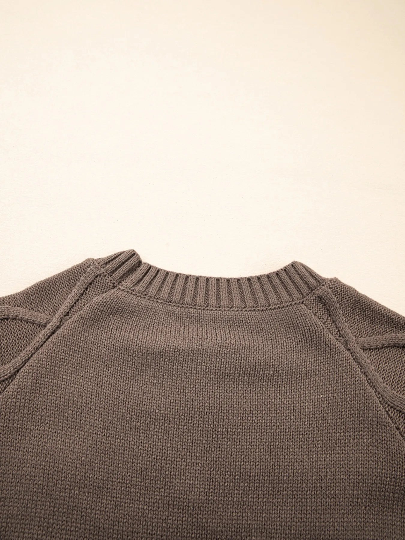 Geometric Round Neck Long Sleeve Sweater - Fashorio