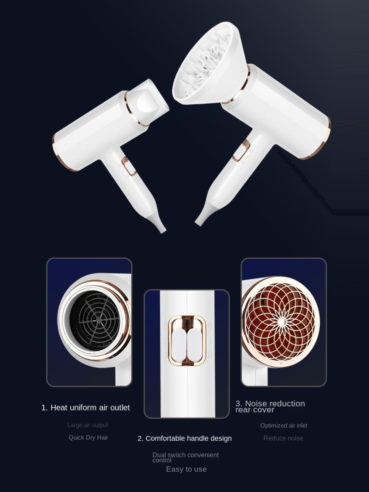 Hair dryer with concentrator attachment