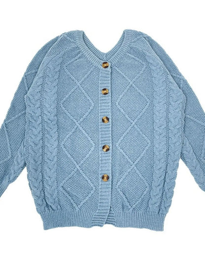 Button-Front Long Sleeve Cardigan - Fashorio
