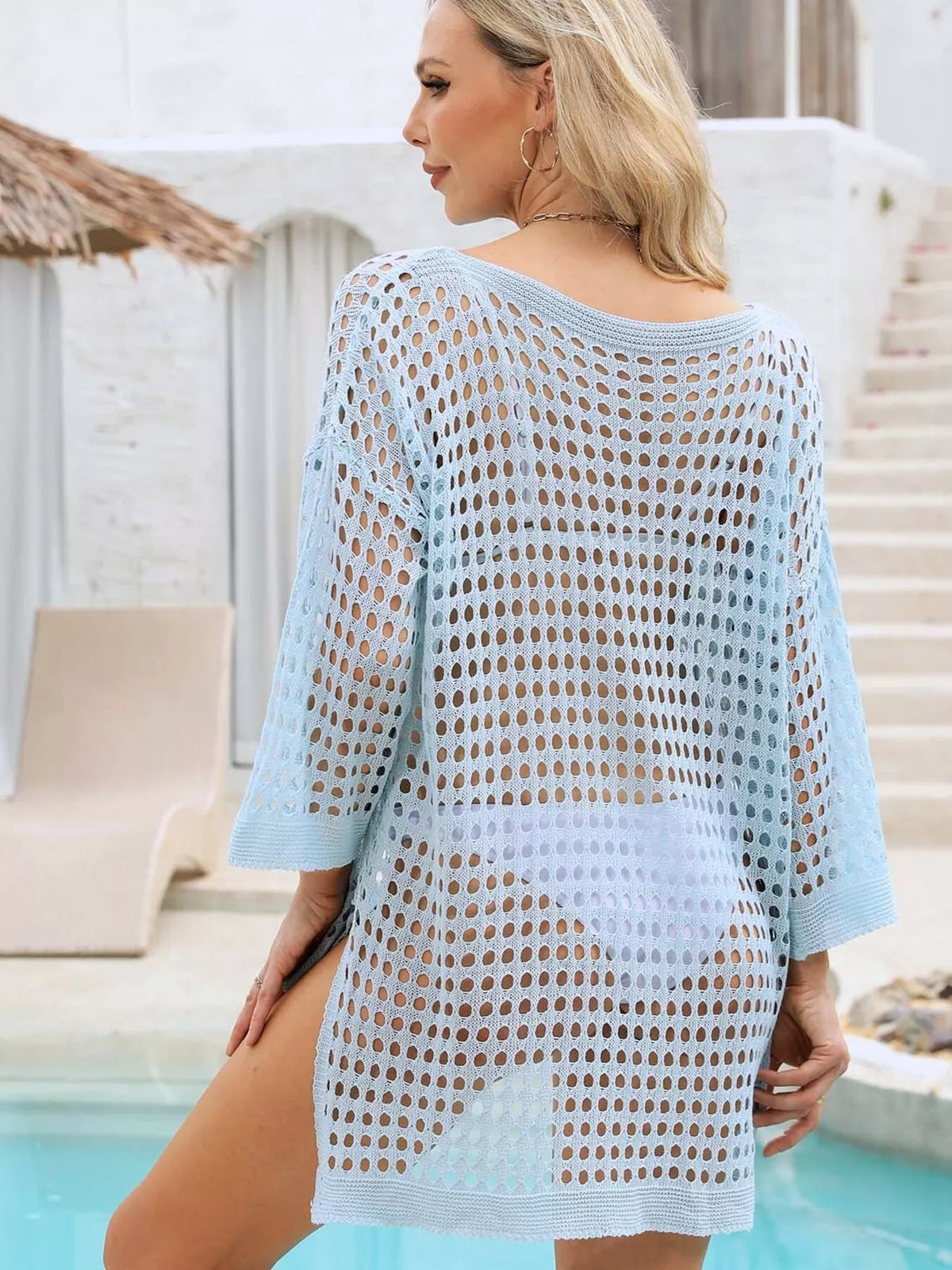 Crochet Knit Slit Cover Up additional view