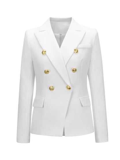 Lapel Collar Long Sleeve Blazer - Fashorio