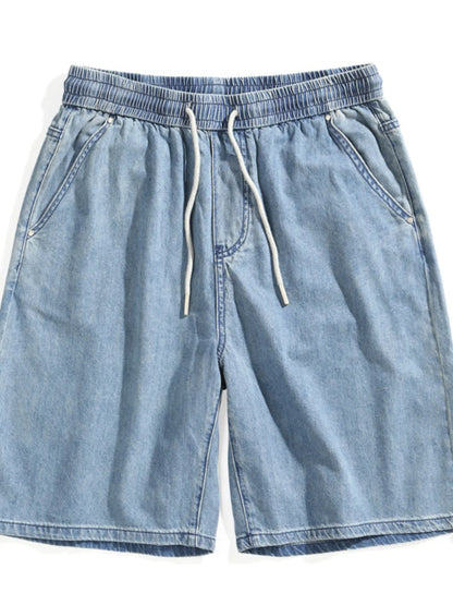 Men's Plus Size Drawstring Denim Shorts - Fashorio