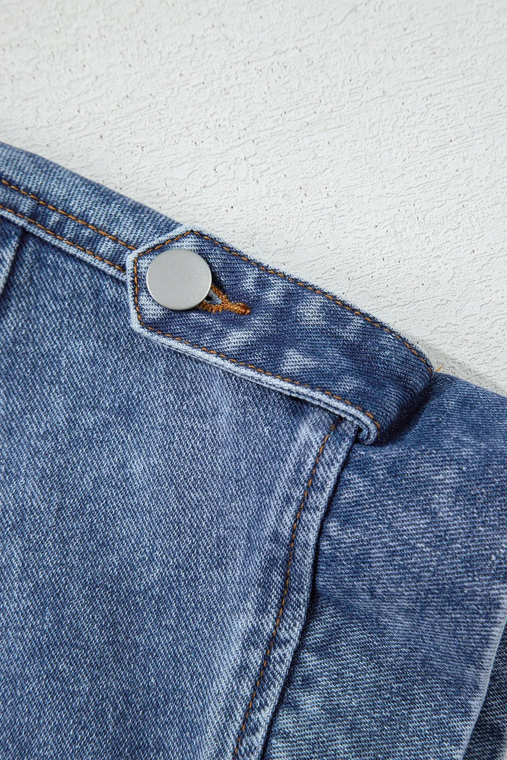 Button Up Cap Sleeve Denim Jacket - Fashorio