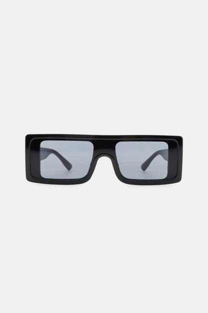 Polycarbonate Frame Rectangle Sunglasses Black One Size - Fashorio