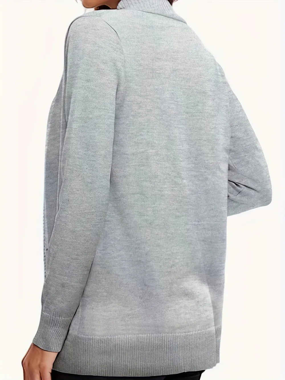 Open Front Long Sleeve Sweater Cardigan - Fashorio