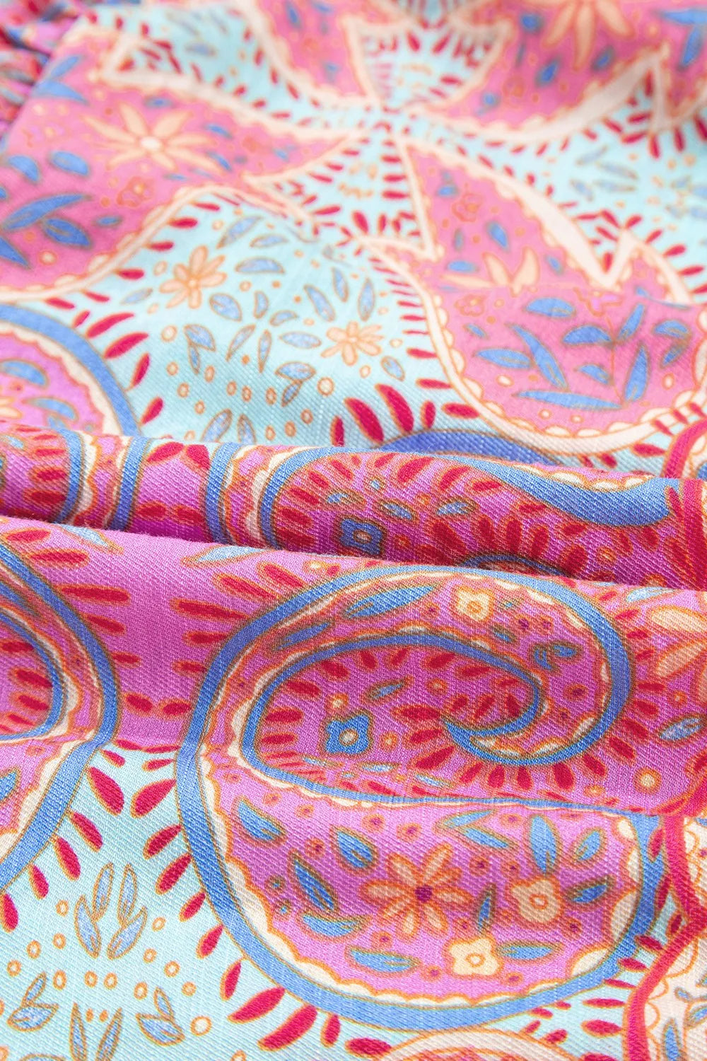 Paisley midi dress fabric close up