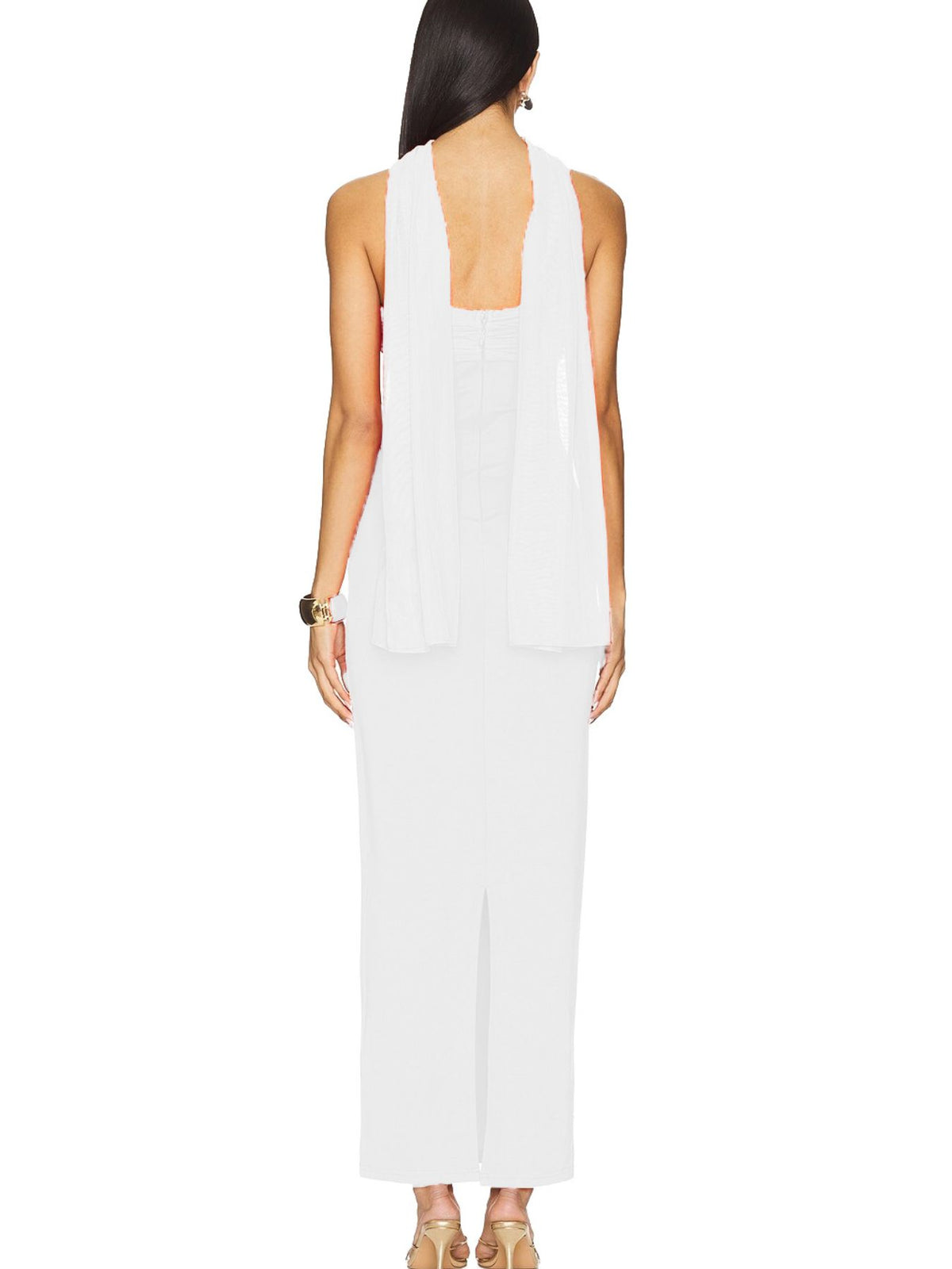 Ruched maxi dress color range display