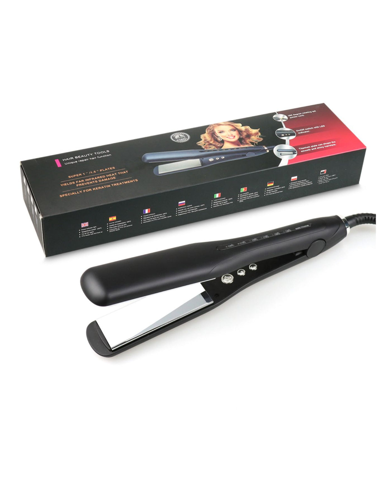 Hair straightener big and small size comparison