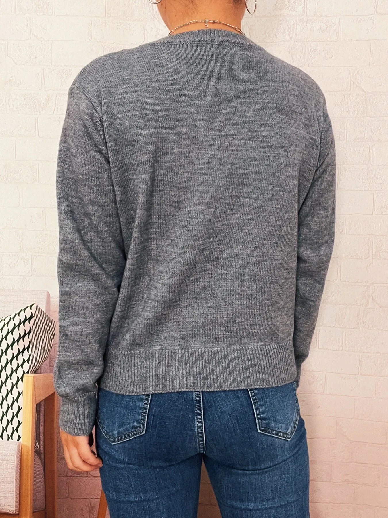 Button-Up Long Sleeve Cardigan - Fashorio