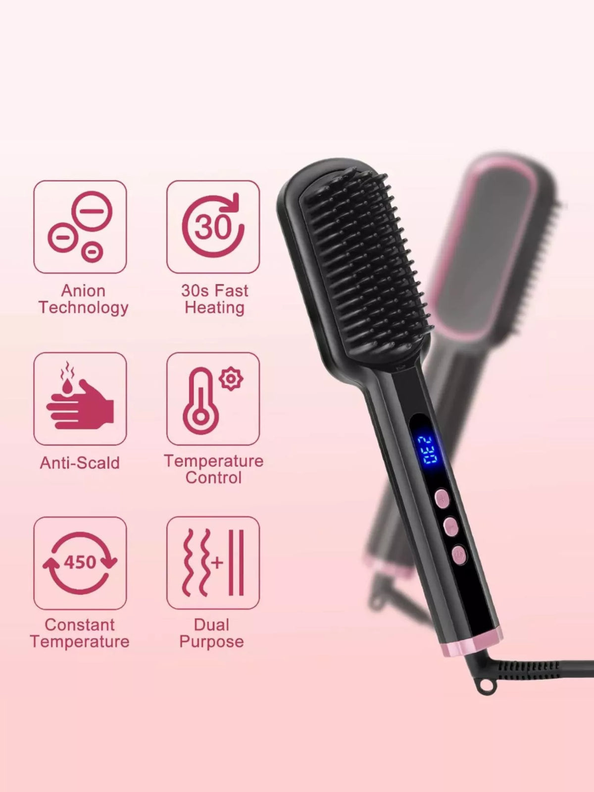 Straightening comb in black