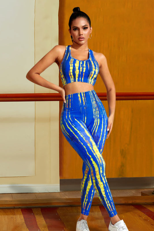 Sports Tank and Leggings Set Cobalt Blue - Fashorio
