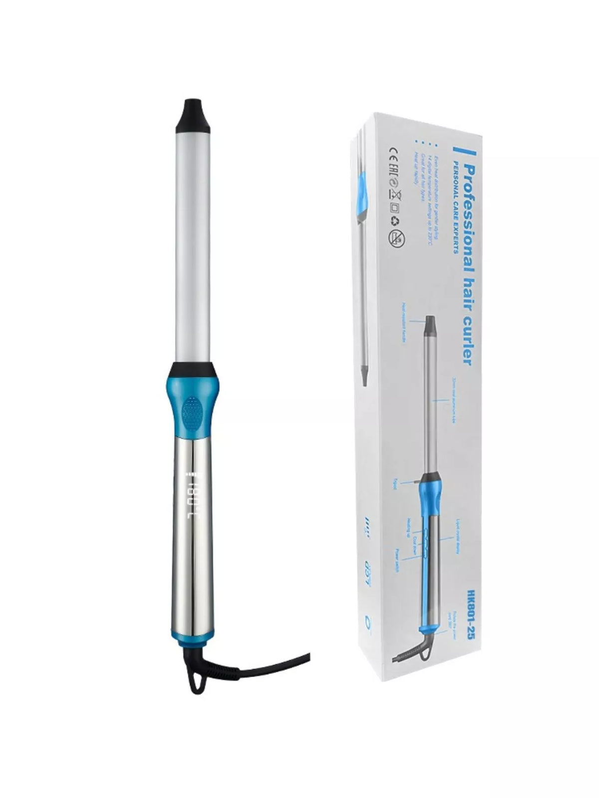 Curling iron held in hand