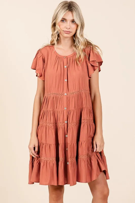 Tiered lace dress side view