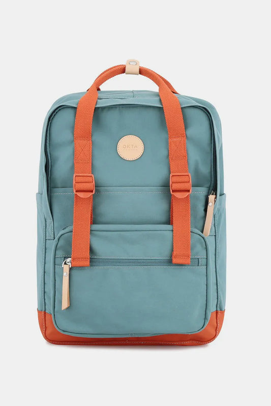 Himawari Waterproof Canvas Backpack Bag with Side Pockets Teal One Size - Fashorio