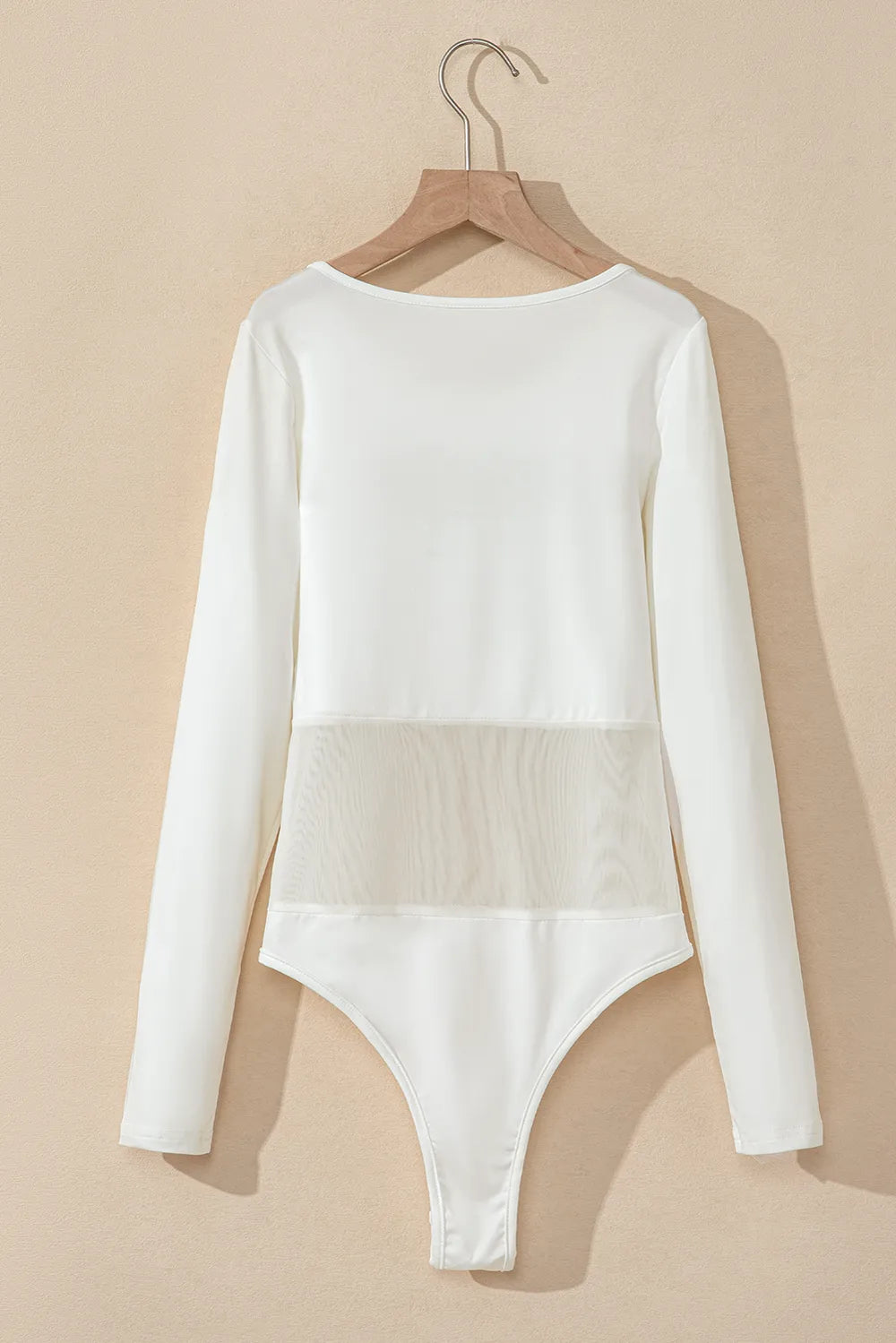 Round Neck Long Sleeve Bodysuit - Fashorio