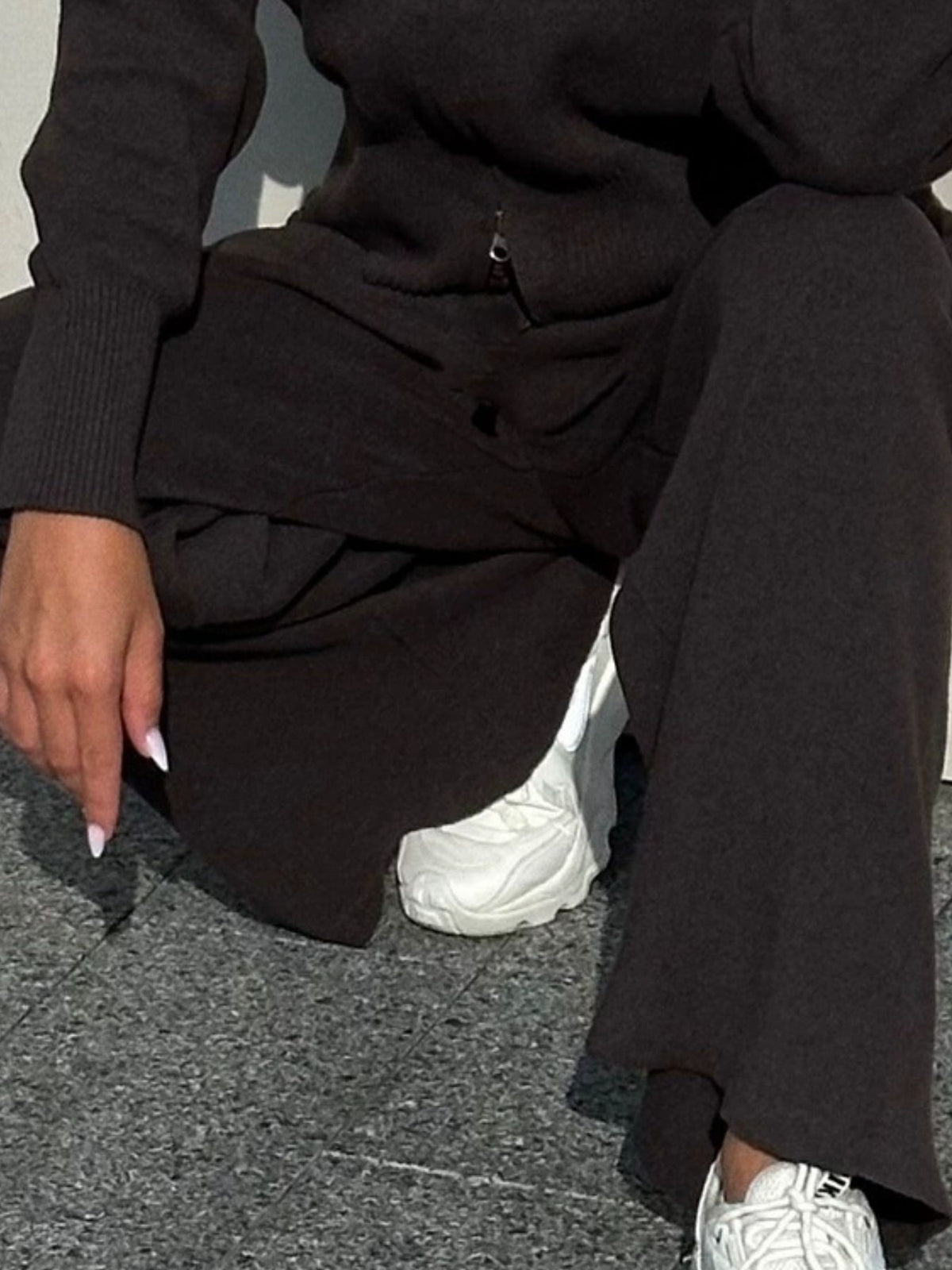 Zip Up Outerwear and Wide Leg Pants Set, view 9