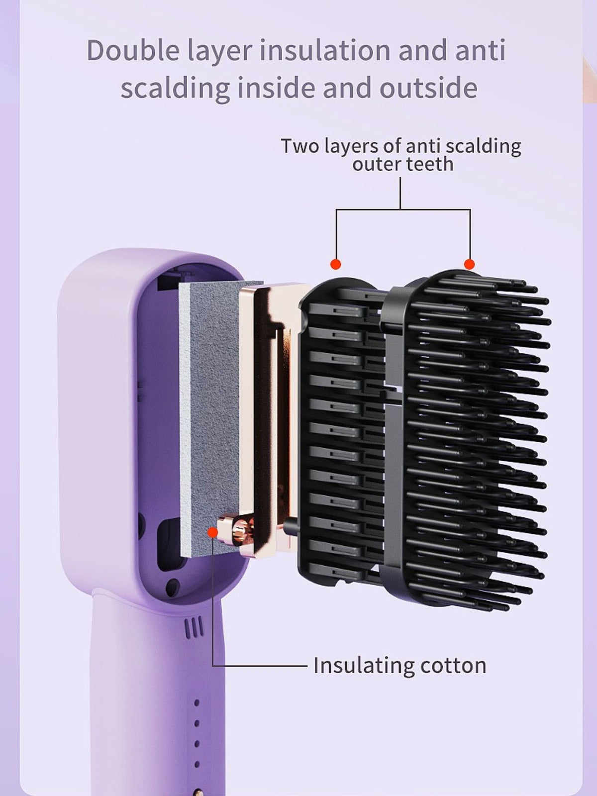 Straightening comb in lilac