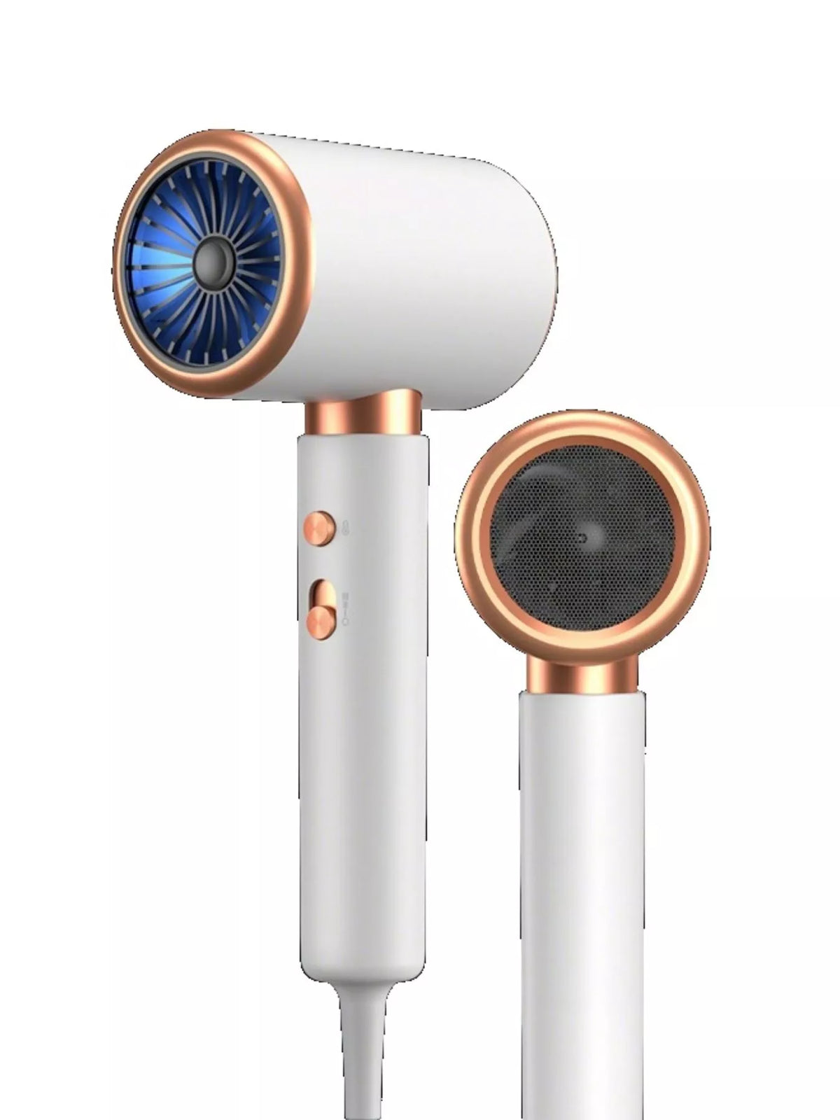 Hair dryer in white and dark gray
