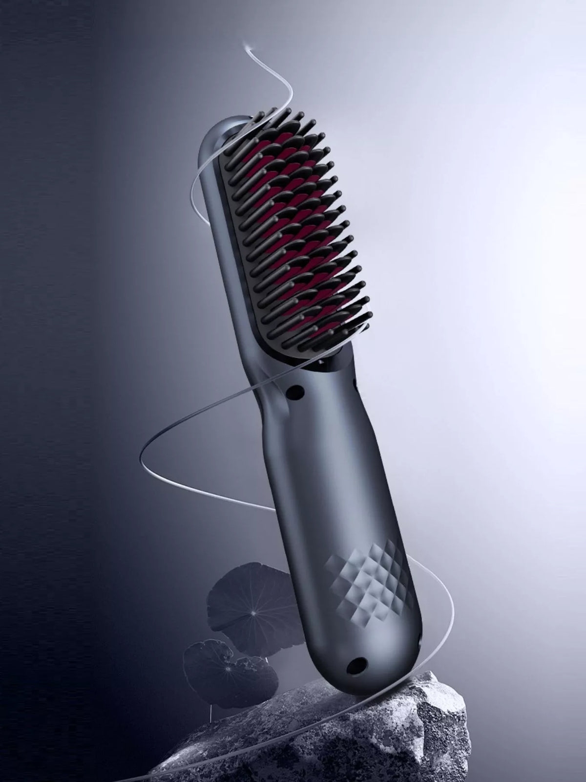 Heated straightening comb front view
