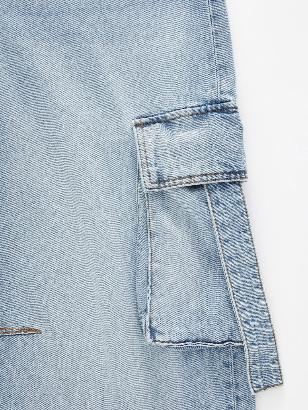 Vintage Wash Wide Leg Cargo Jeans, view 11