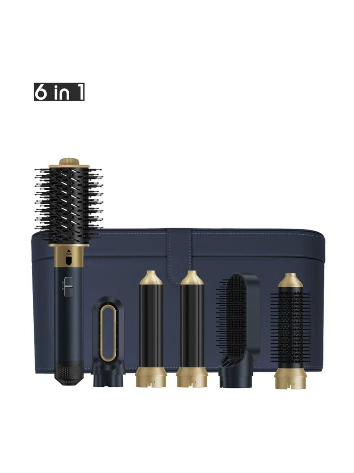Navy 6 in 1 curling iron set