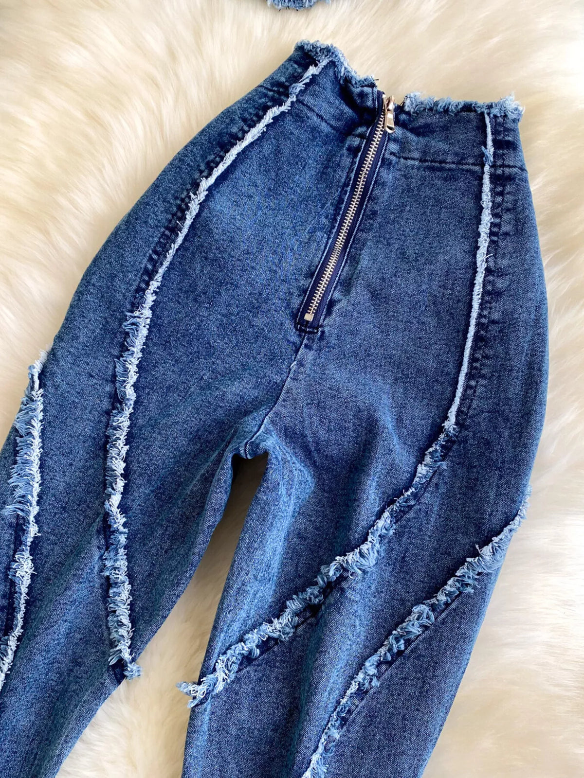 Trendy blue denim matching set for women