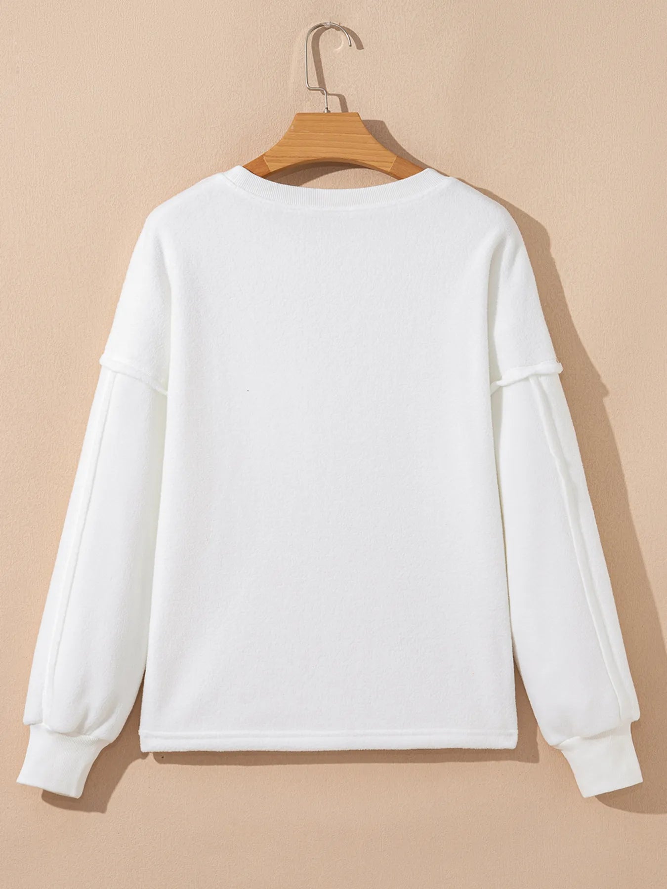 Exposed Seam Chest Pocket Knit Pullover Sweatshirt - Fashorio