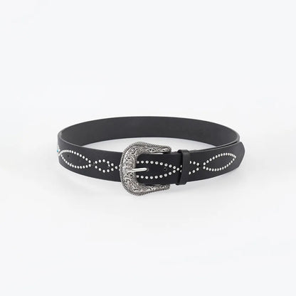 PU Leather Rhinestone Belt - Fashorio