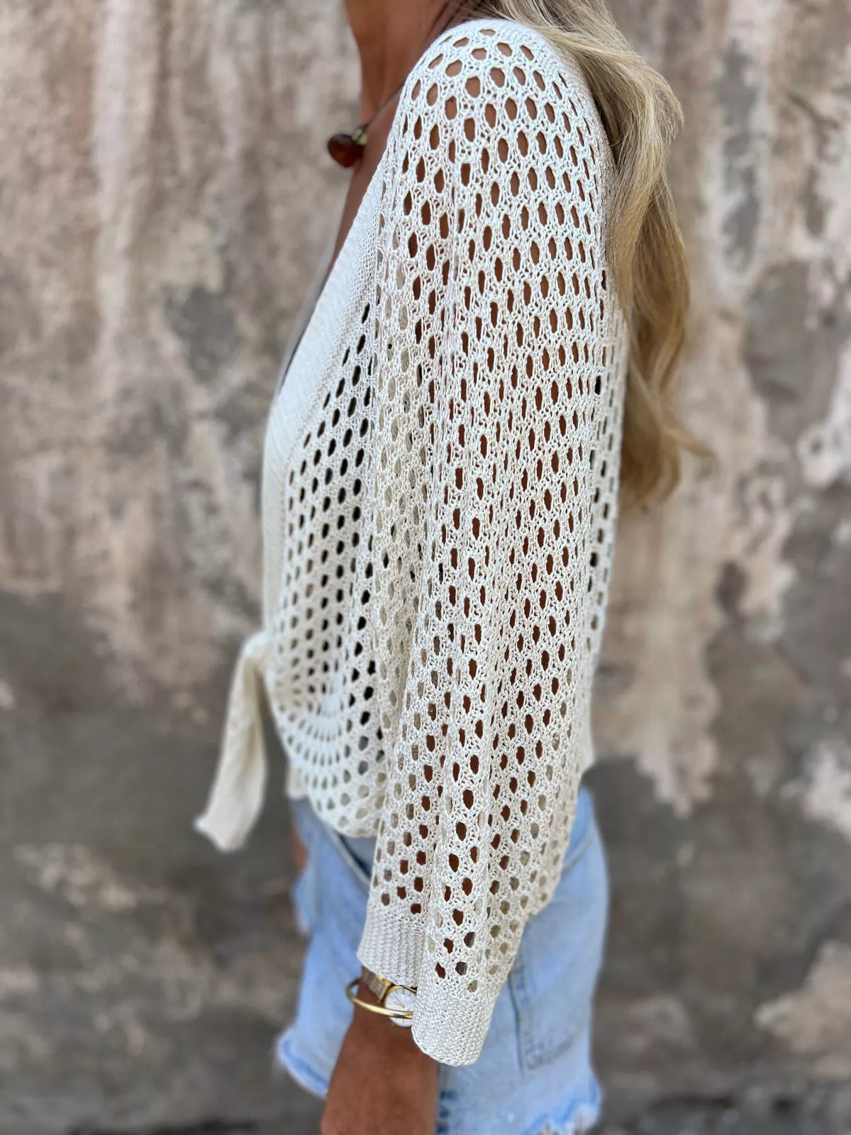 Crochet knit cover up back view