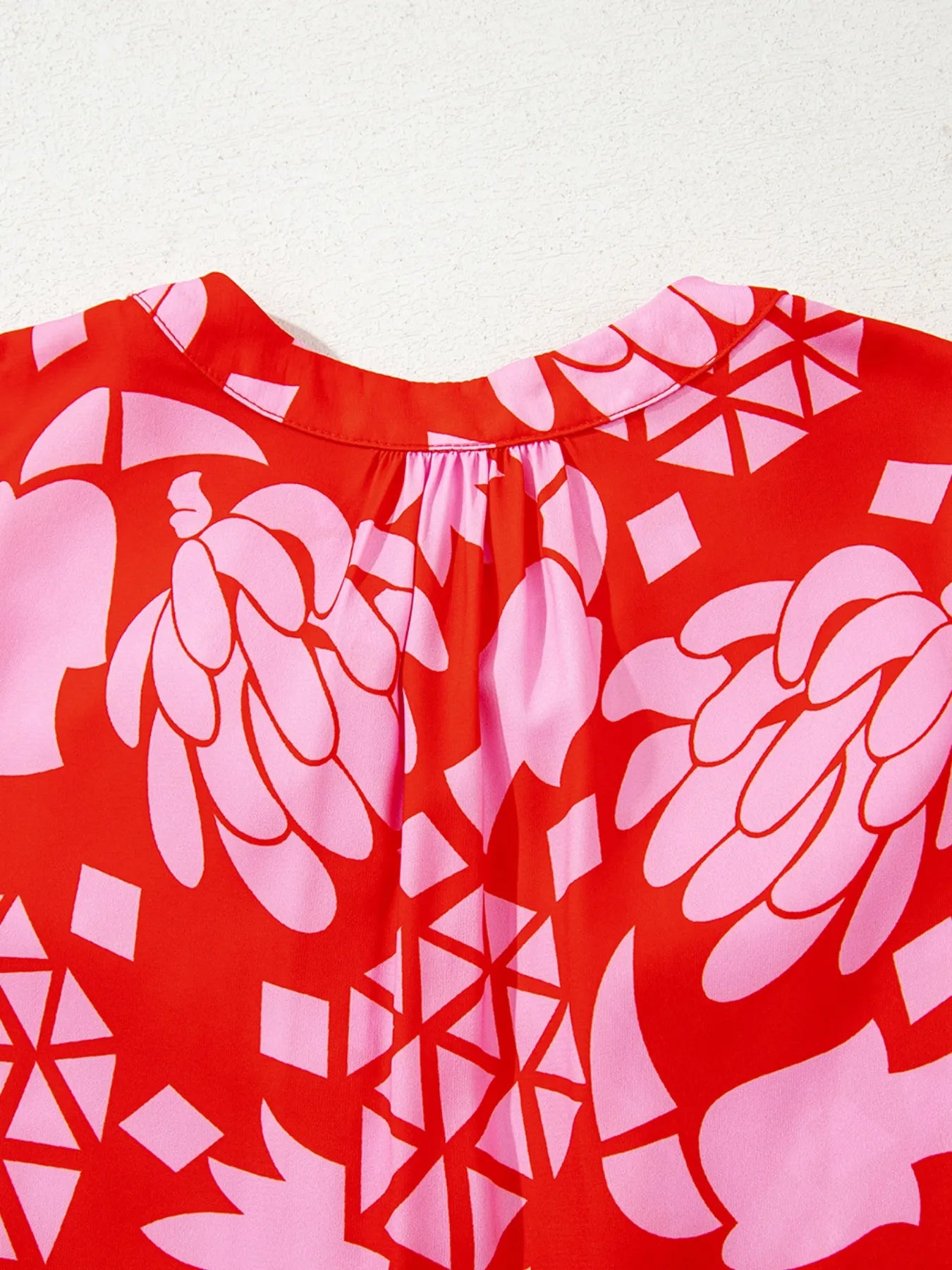 Floral Print Tie-Neck Button Down Shirt - Fashorio