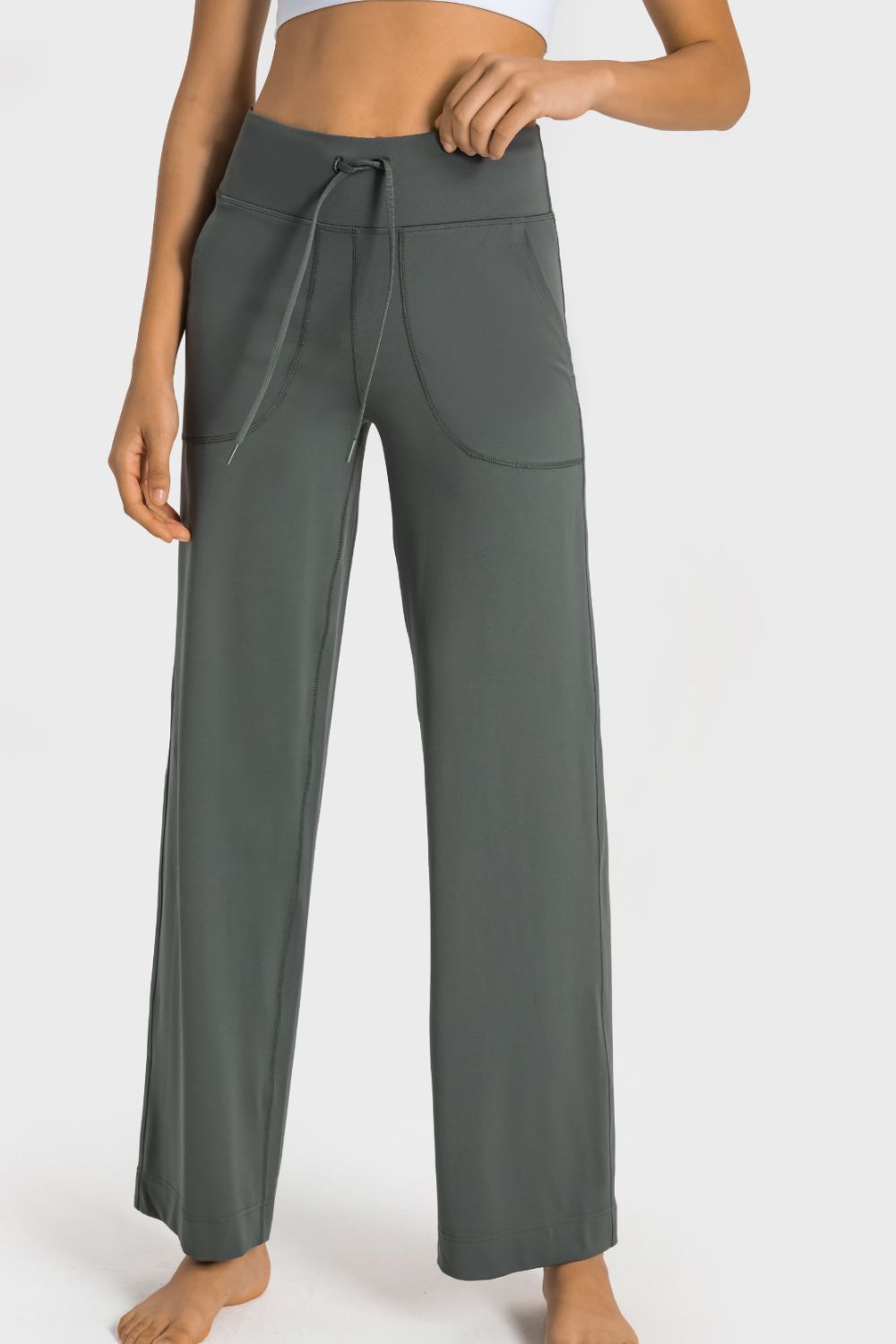 wide leg sports pants side view