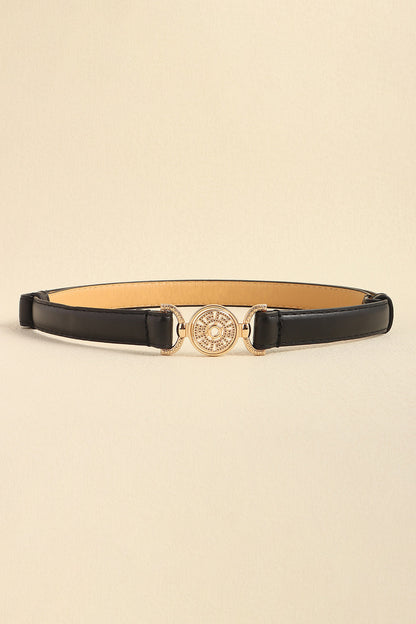 Rhinestone Decor PU Leather Belt - Fashorio