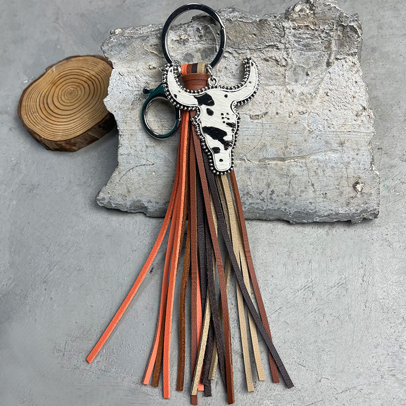 Bull Shape Fringe Key Chain Style B One Size - Fashorio