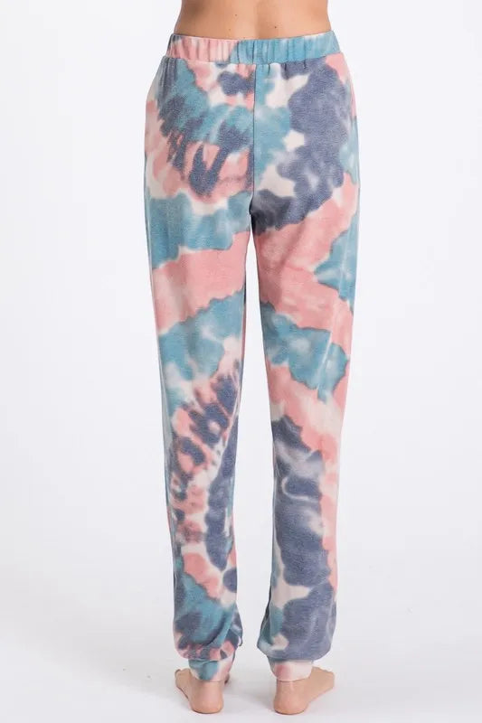 BiBi Tie Dye French Terry Casual Pants - Fashorio