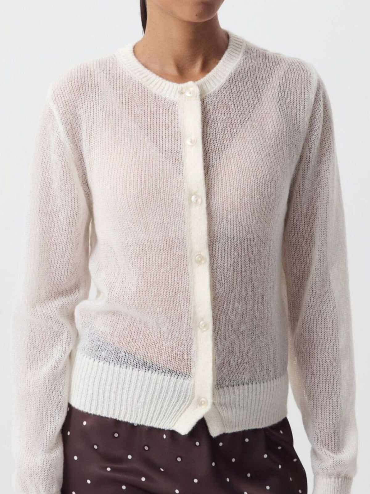 Button up cardigan sleeve detail