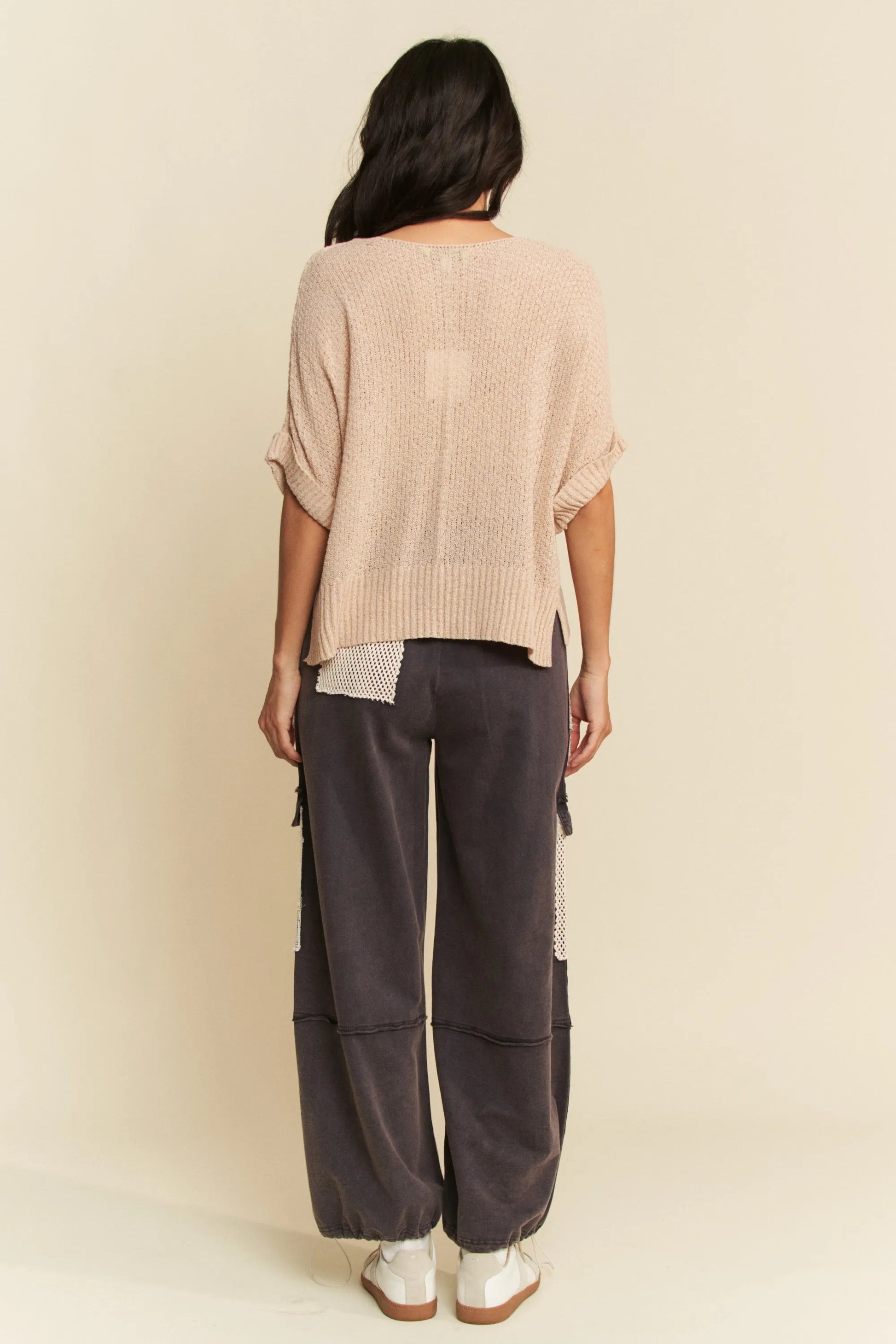 Davi & Dani Sequin American Flag Patch Short Sleeve Knit Top - Fashorio