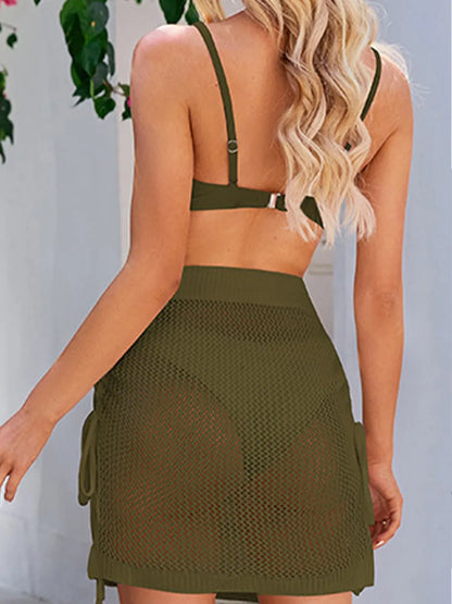 Drawstring Elastic Waist Swim Skirt - Fashorio