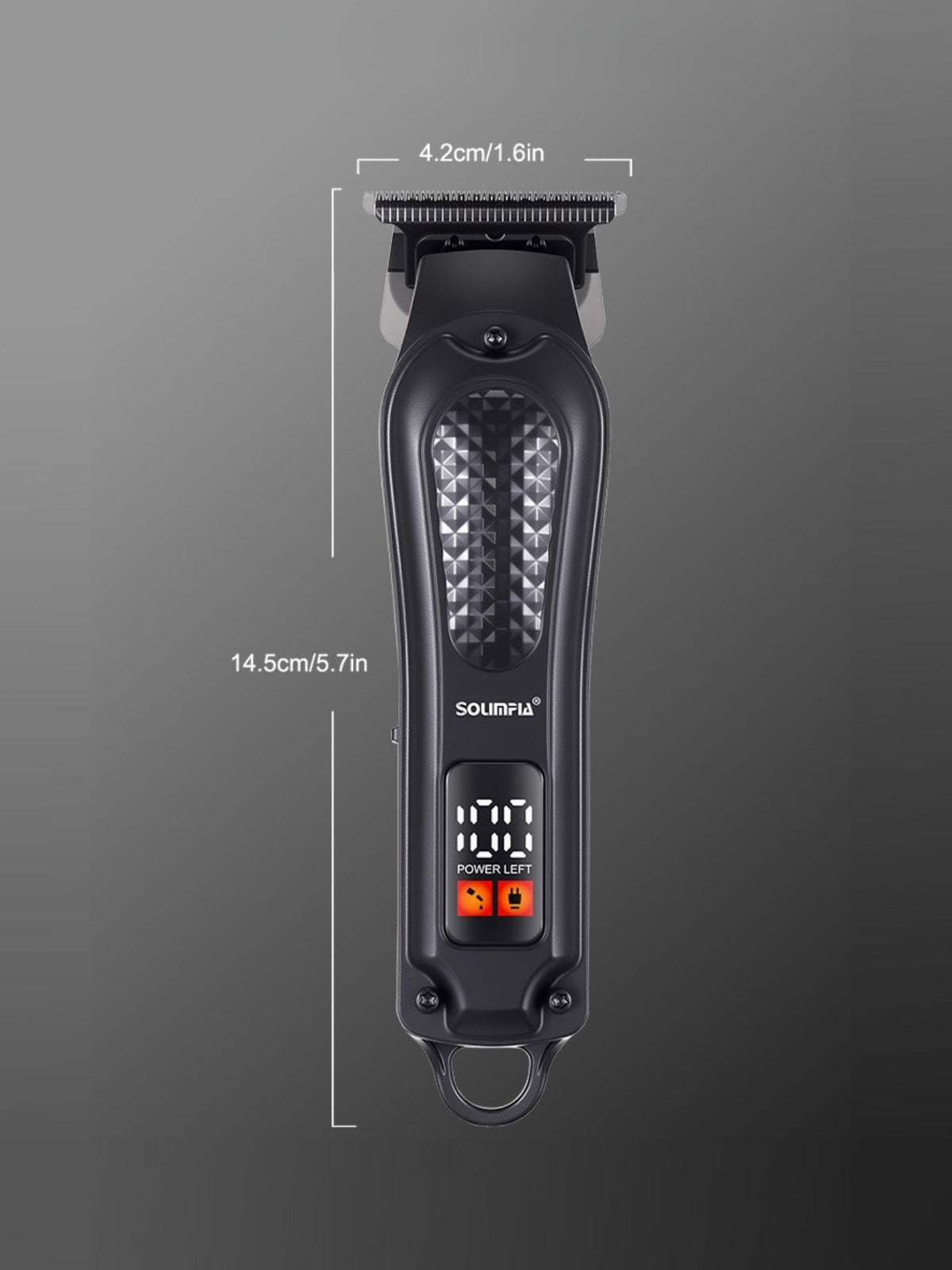 Hair clipper in black side view