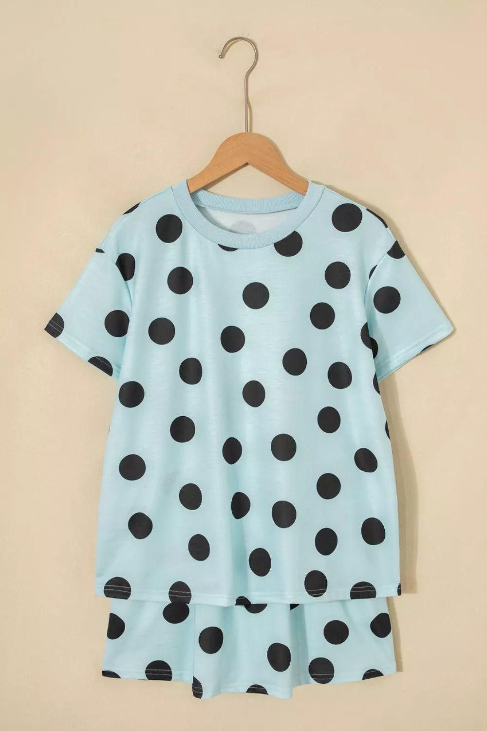 Polka Dot Short Sleeve Top and Skort Two Piece Set, view 7